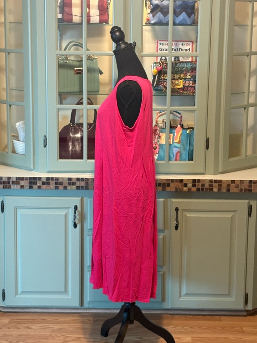 Jones New York Hot Pink Sleeveless Midi Dress - Picture 2 of 3